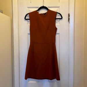 Midi deep orange dress